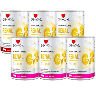 Disugual Karma mokra dla psa Weterynaryjna RENAL Wołowina/Wieprzowina (dorosły) 6x400g