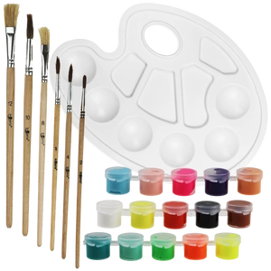 ZESTAW GARNCARSKI GLINA BIALA NARZEDZIA DO MODELOWANIA PEDZLE DREWNIANE