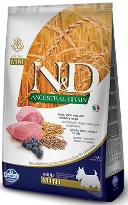 Farmina N&D Ancestral Grain canine LAMB & BLUEBERRY ADULT MINI 7kg