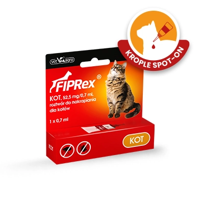 Fiprex Kot preparat przeciw pchłom i kleszczom dla kota pipeta 1x0,7ml + Brelok GRATIS!