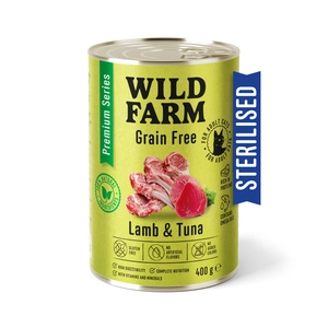 WILD FARM Premium Grain Free Lamb and Tuna 400g  - bezzbożowa karma dla kota sterylizowanego