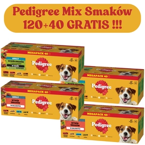 PEDIGREE Adult saszetka 40x100g - Mix Smaków 120+40 GRATIS