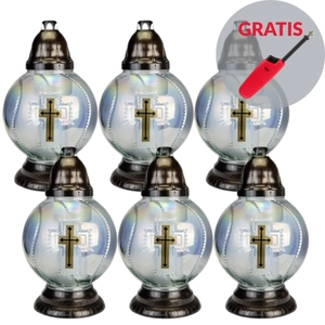 LUKS Znicz nagrobkowy D51K 32cm 6szt + zapalarka gazowa GRATIS !!!