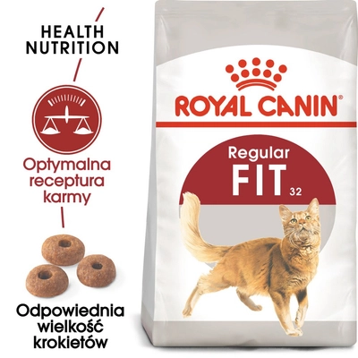 ROYAL CANIN  FIT 32 10kg karma sucha dla kotów dorosłych, wspierająca idealną kondycję + Piłka dla kota GRATIS!