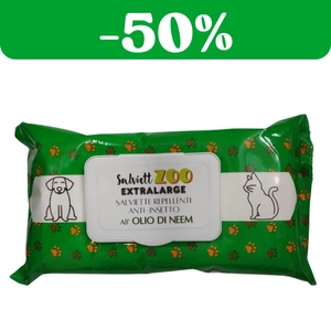 SalviettZOO XL - chusteczki pielęgnacyjne dla psa i kota 40szt (z olejem neem)