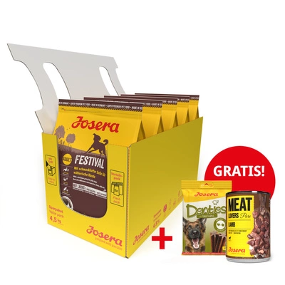 JOSERA Festival 5x900g + Denties 180g & Meatlovers 400g GRATIS!!