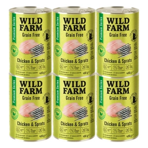 WILD FARM Premium Grain Free Chicken and Sprats 6x400g  - bezzbożowa karma dla kota