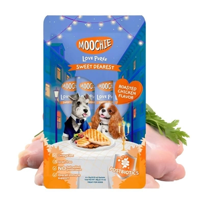 MOOCHIE Love Puree Chicken 4x15g przysmak dla psa o smaku pieczonego kurczaka