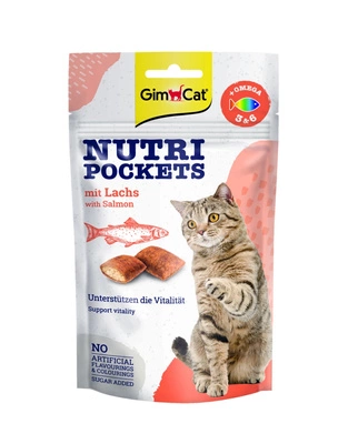 GIMCAT NUTRI POCKETS Przysmak Łosoś z Omega 3&6 60g