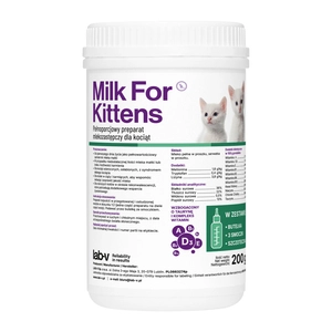 Lab-v Milk For Kittens - mleko dla kociąt  200g-Zestaw z butelką i smoczkami