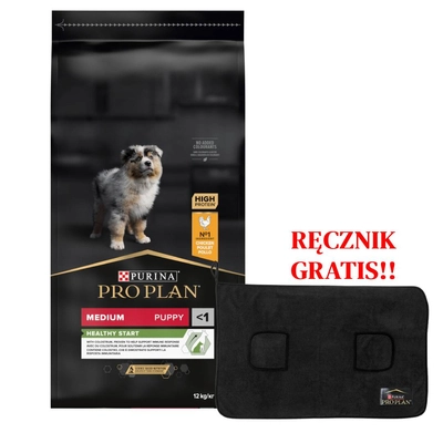 PRO PLAN Health Start Puppy Karma dla szczeniąt bogata w kurczaka 12kg + Ręcznik dla psa GRATIS!!