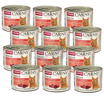 ANIMONDA Cat Carny Senior smak: wołowina i serca indyka 12 x 200g 
