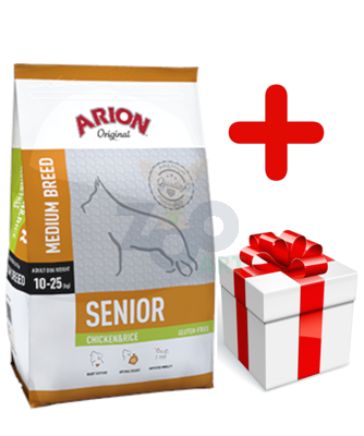ARION Original Senior Medium Chicken & Rice 12kg + niespodzianka dla psa GRATIS!