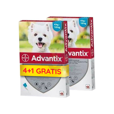 Advantix - dla psów 4-10kg (4 pipety x 1ml) + 1 PIPETA GRATIS!!!