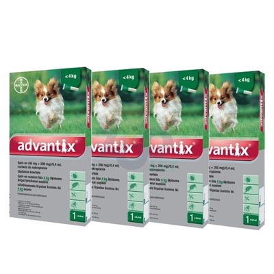 Advantix - dla psów do 4kg (pipeta 4x0,4ml)