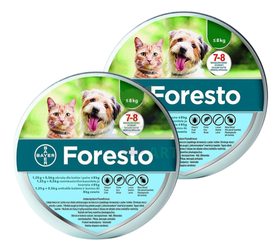 BAYER Foresto Obroża dla kotów i psów poniżej 8kg x2