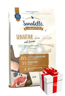 BOSCH Sanabelle Adult Sensitive Lamm 10kg + Niespodzianka dla kota GRATIS