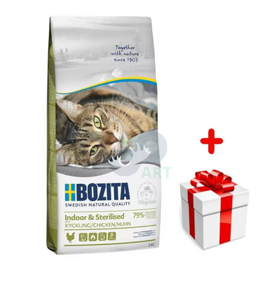 BOZITA Feline Indoor Sterilised 2kg + niespodzianka dla kota