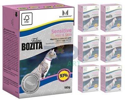 BOZITA Feline Sensitive Hair Skin 6 x 190g