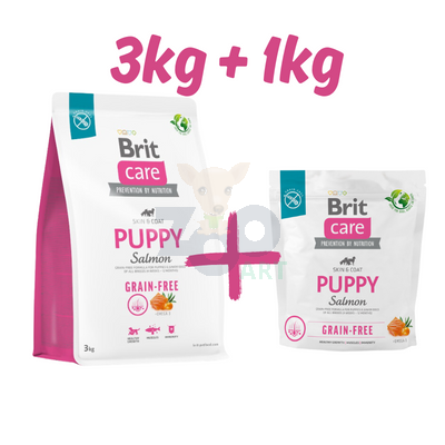 BRIT CARE Dog Grain-free Puppy Salmon 3kg + 1kg