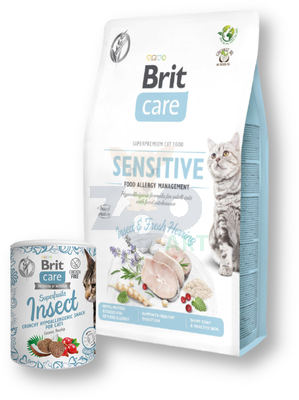 BRIT Care Cat Grain-Free Sensitive Allergy Management Insect 7kg + Przysmaki Brit Care