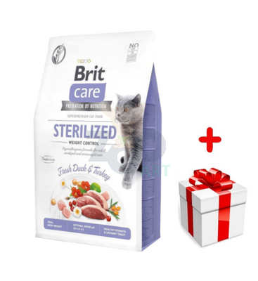 BRIT Care Cat  Grain-Free Sterilised Weight Control 400g + niespodzianka dla kota GRATIS!