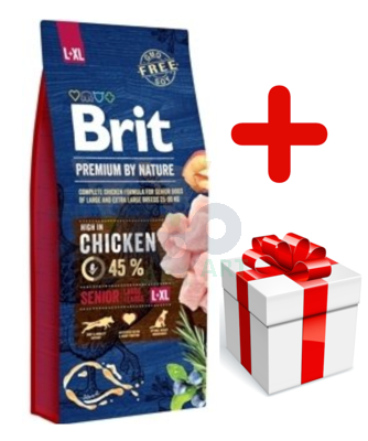 BRIT Premium By Nature Senior L+XL 15kg + niespodzianka dla psa GRATIS!