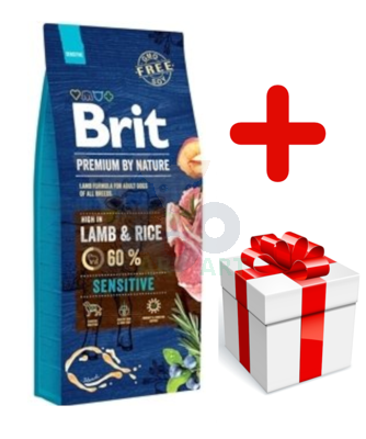 BRIT Premium By Nature Sensitive Lamb 15kg + niespodzianka dla psa GRATIS!
