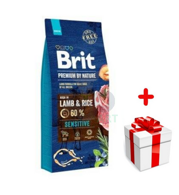 BRIT Premium By Nature Sensitive Lamb 8kg + niespodzianka dla psa GRATIS!