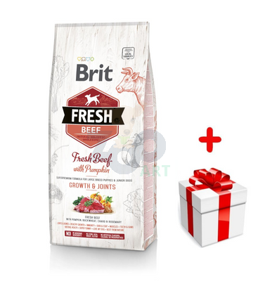 Brit Fresh Beef & Pumpkin Puppy Large Growth & Joints 12kg + niespodzianka dla psa GRATIS!