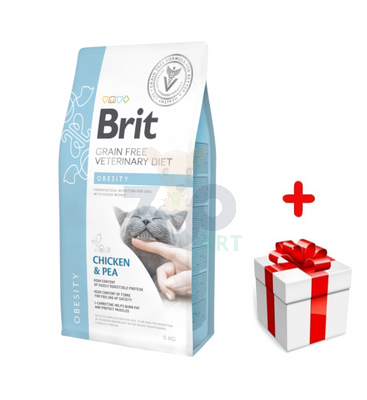 Brit gf veterinary diets cat Obesity 5kg + niespodzianka dla kota GRATIS!