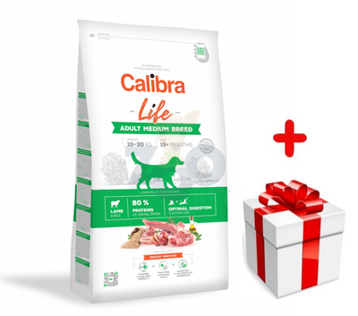 Calibra Dog Life Adult Medium Lamb 12 kg + Niespodzianka dla psa GRATIS