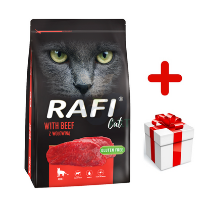 DOLINA NOTECI Rafi Cat karma sucha dla kota z wołowiną 7kg + niespodzianka dla kota GRATIS!