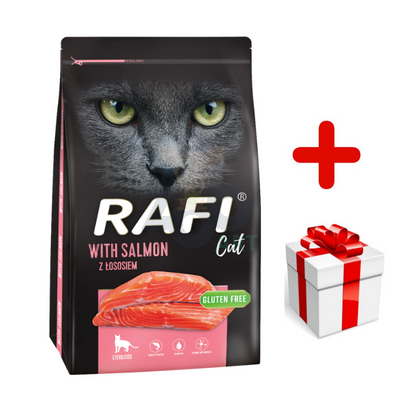 DOLINA NOTECI Rafi Cat karma sucha dla kotów sterylizowanych z łososiem 7kg + niespodzianka dla kota GRATIS!