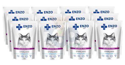 ENZO VET Sterilised dieta dla kotów sterylizowanych z indykiem w galaretce 12x100g