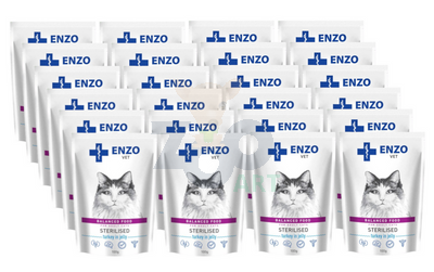 ENZO VET Sterilised dieta dla kotów sterylizowanych z indykiem w galaretce 24x100g