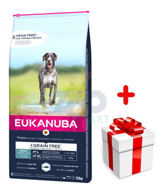 EUKANUBA Adult Large Grain Free 12kg + niespodzianka dla psa GRATIS!