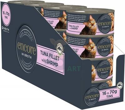 Encore Natural Wet Cat Food Tuna with Shrimp 16x70g