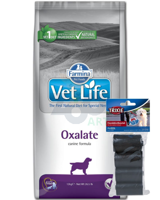 FARMINA Vet Life Dog Oxalate (Urinary) 12kg + TRIXIE Woreczki na psie odchody GRATIS!