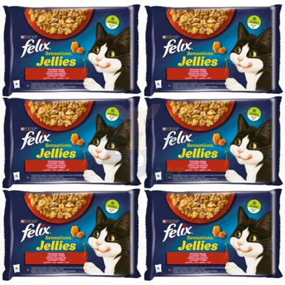 FELIX Sensations Jellies Karma dla kotów wiejskie smaki w galaretce 12x(4x85g)