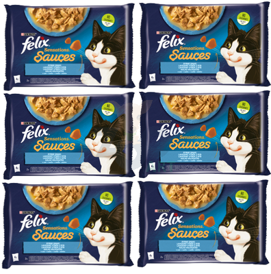 FELIX Sensations Sauces Karma dla kotów rybne smaki w sosie 12x(4x85g)