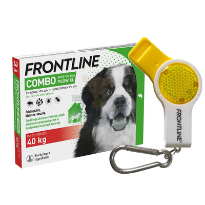 FRONTLINE Combo Spot -On Pies XL powyżej 40kg (pipeta 3x 4,02ml) + zawieszka z gwizdkiem i latarką