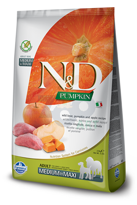 Farmina N&D Pumpkin Grain Free canine BOAR AND APPLE ADULT MEDIUM & MAXI 12kg + Advantix - dla psów 10-25kg (pipeta 2,5ml)