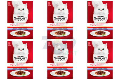 GOURMET mon Petit Pokarm dla kotów - MIX Mięsny 72x50g 