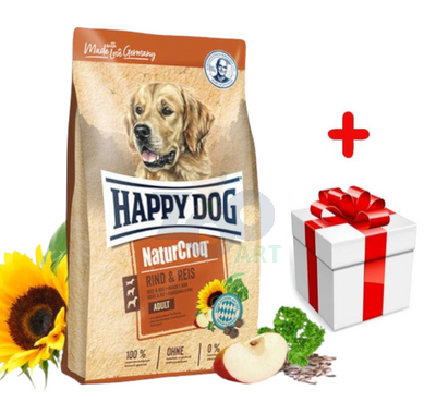 HAPPY DOG Natur- Croq wołowina i ryż 15kg + niespodzianka dla psa GRATIS!