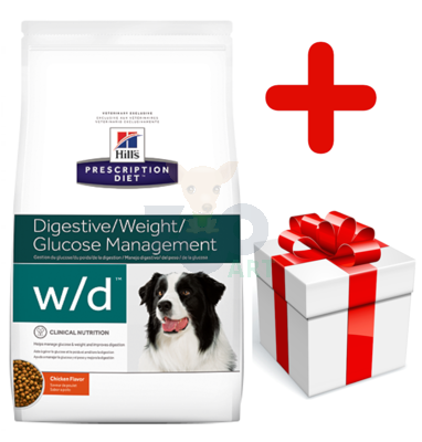 HILL'S PD Prescription Diet Canine w/d 4kg  + niespodzianka dla psa GRATIS!