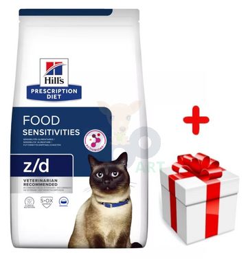 HILL'S PD Prescription Diet Feline z/d Food Sensitivities 1,5kg + niespodzianka dla kota GRATIS!