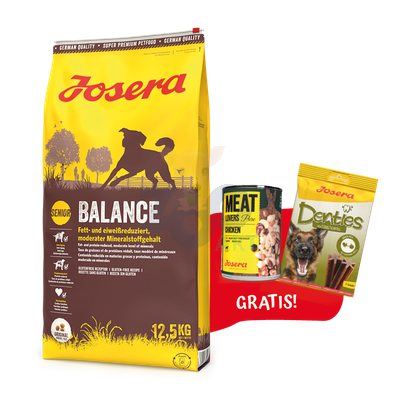 JOSERA Balance Senior/Light 12,5kg + Denties 180g & Meatlovers 400g GRATIS!!