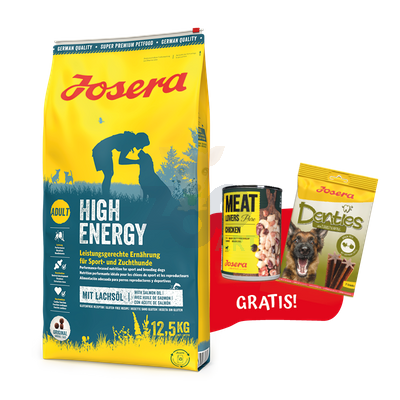 JOSERA High Energy 12,5kg + Denties 180g & Meatlovers 400g GRATIS!!