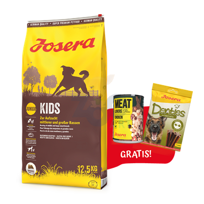 JOSERA Kids 12,5kg + Denties 180g & Meatlovers 400g GRATIS!!